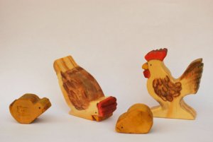 Hen, Rooster And Chicken Farm Set From JuguetesEloisa